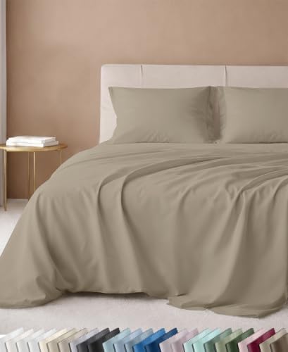 California Design Den 600 Thread Count King Size Cotton Sheets, Cool Taupe by CaliforniaDesignDen