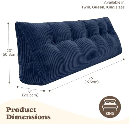 Deodar Headboard Pillow King, Wedge Pillows Headboard Triangle Reading - Image 2