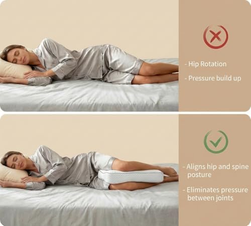Knee Pillow for Side Sleepers Memory Foam Pain Relief for Hip Back Sciatica - Image 5