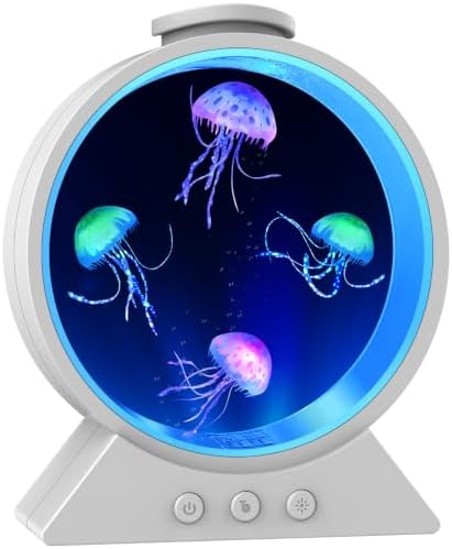 Jellyfish Lamp for Sleep Anxiety Calming Night Light for Bedroom(White) by Eyesound