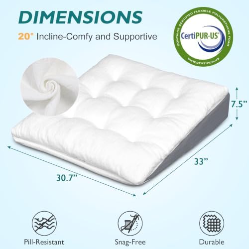 Extra Wide Bed Wedge Pillow, Soft Top - Image 3