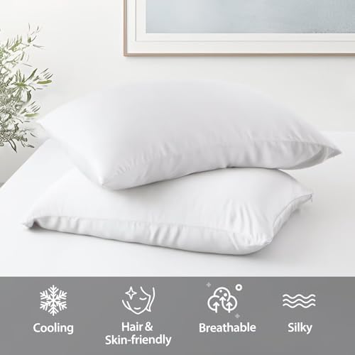 4 Pack Cooling Pillow Cases, Viscose Derived from Bamboo Pillow Protectors - Image 5