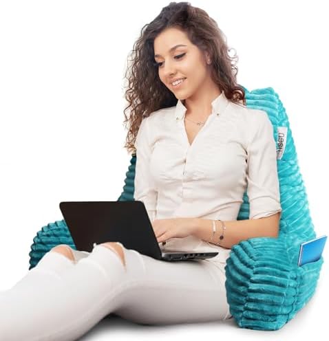 Nestl Reading Pillow with Shredded Memory Foam, Luxe Cut Plush Back Pillow - Image 7