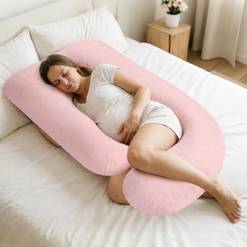 TANOFAR Pregnancy Pillow Cover J Shaped Pink - Image 4