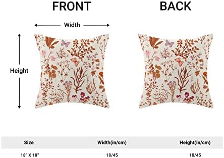 AEIOAE Fall Pillow Covers 18x18 Inch Set of 2, Burnt Orange Wild Flower Plant - Image 4