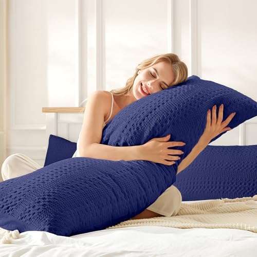 100% Coton Waffle Weave Body Pillow Pillowcase 1 Pack, Ultra Soft Aesthetic by MOSLUNA