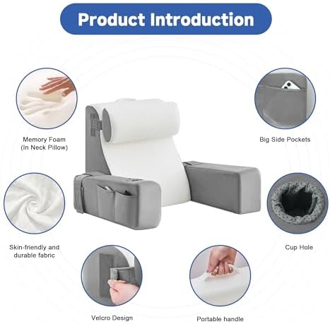 Reading Pillow for Bed, Back Pillow for Bed Sitting Up, Bed Pillows for Sitting - Image 3