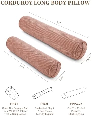 YZ HOME Corduroy Bolster Pillow, Long Pillow - Image 5