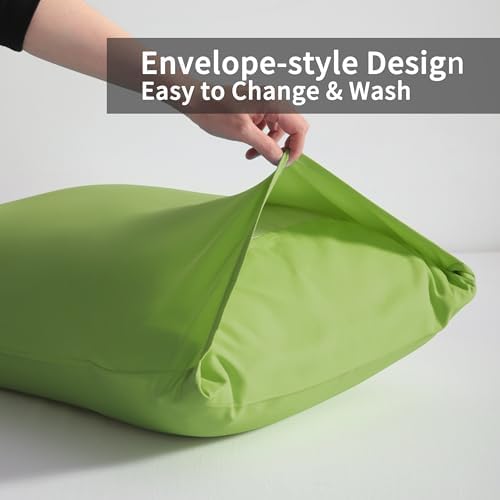 Queen Pillow Cases, 2 Pack, 20x30 in, Microfiber, Sage Green - Image 4