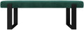 VANT Upholstered Bed Bench - Velvet Emerald Green - Matte Black - Contemporary Modern, Bedroom Bench Seat, Hallway, or Entryway