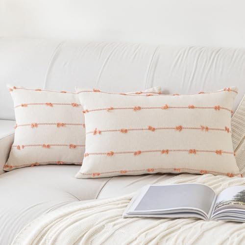 YEENAASY Boho Throw Pillow Covers 12x20 Set of 2 Farmhouse Pillow Cases by YEENAASY