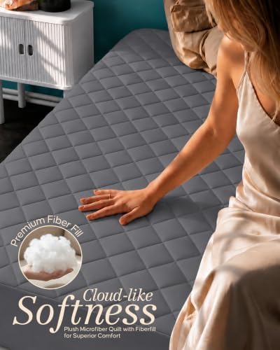 Full Mattress Pad, Quilted Mattress Protector Topper fits 16" Deep Pocket - Image 5