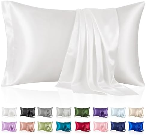 Silk Like Satin Pillowcase Standard Size, 2 Pack, 20x26 Inches by VCUSUELER