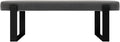 VANT Upholstered Bed Bench - Velvet Smoke Grey - Matte Black - Contemporary Modern, Bedroom Bench Seat, Hallway, or Entryway