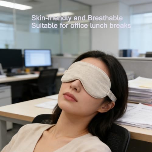 100% Pure Linen Sleep Mask Blackout Eye Mask - Image 4
