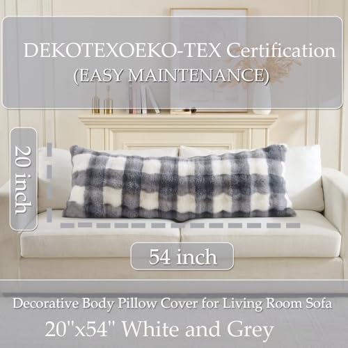 20"x54"Luxury Shaggy Faux Fur Body Pillow Cover, Bubble Fluffy Plush Bed Body - Image 3