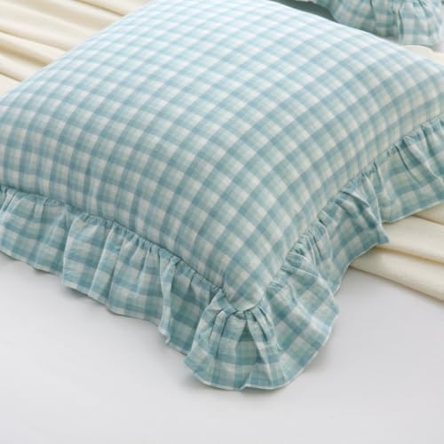 Mywinlle Dusty Blue Plaid Throw Pillow Shams - Image 6