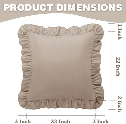 KKJIAF 2 Pack Ruffle Pillow Cases 22x22 Inches - Image 3