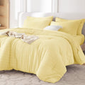MUXHOMO 7 Pieces Oversized Queen Comforter Set, Seersucker Bed in a Bag by MUXHOMO