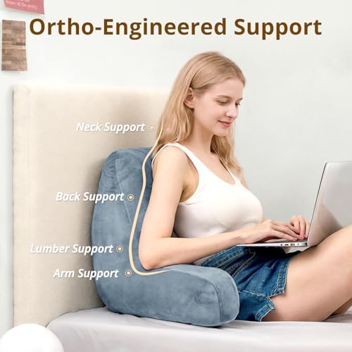 Sasttie Reading Pillow for Bed, Back Pillow for Sitting Up - Image 2