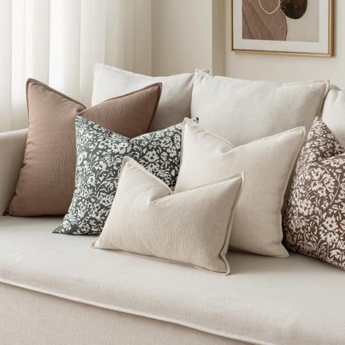 MIULEE Thick Textured Decorative Throw Pillow Covers 20x20 Inch Coco Brown - Image 5