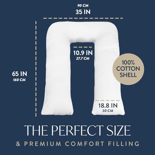 Digital Decor U-Shaped Body Pillow, Made in USA Full Body Maternity & Side - Image 3