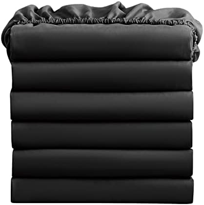 FreshCulture King Fitted Sheets, Bulk Pack of 6, Deep Pocket, Soft Microfiber by FreshCulture