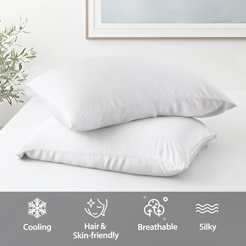 2 Pack Cooling Pillow Cases, Viscose Derived from Bamboo Pillow Protectors King - Image 5