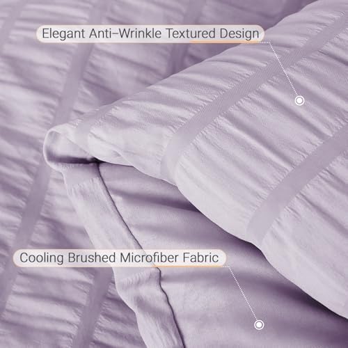 MUXHOMO 7 Pieces Oversized Queen Comforter Set, Seersucker Bed in a Bag - Image 6
