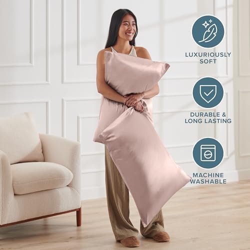 Bare Home Satin Pillowcases Zipper - Image 6