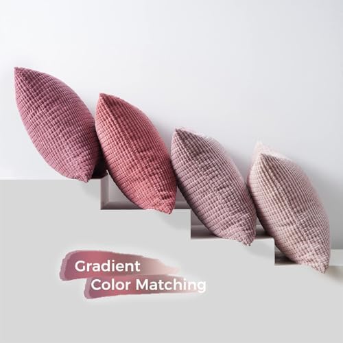Topfinel 4 Packs Pink Decorative Throw Pillow Covers 16x16 Inch - Image 6