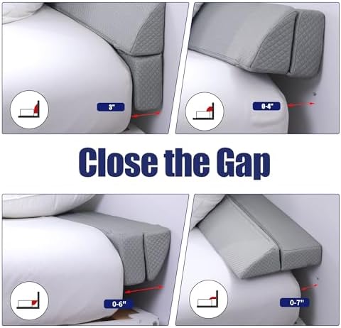 HOMBYS Wedge Pillow Headboard for Bed Gap, Foldable Wedge Gap Filler King Size - Image 2