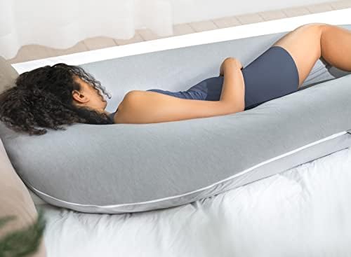 QUEEN ROSE 65 Inch Cooling U Shaped Pregnancy Pillow, Maternity Body Pillow - Image 6