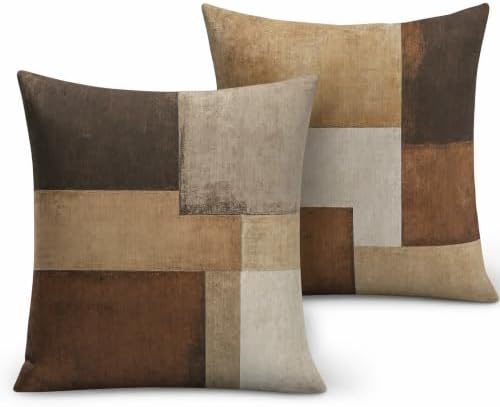 Wabi Sabi Abstract Geometric Throw Pillow Covers 18x18 Set of 2 by Unknown