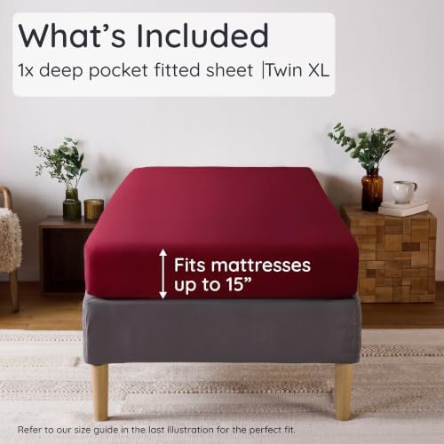 Bambaw 100% Viscose Derived from Bamboo Fitted Sheet Twin XL - Image 2