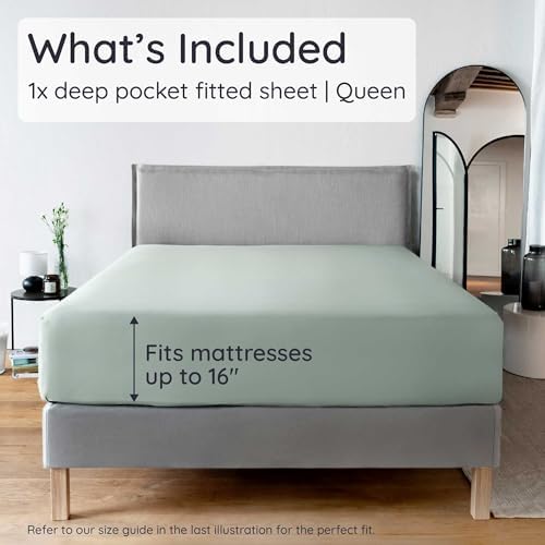 Bambaw Fitted Sheet with Elastic Corner Straps, 100% Viscose Derived from - Image 2
