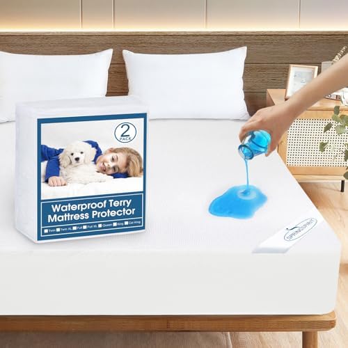 Queen Size Mattress Protector Waterproof, Absorbent Fitted Sheet by SpringspiritBedding