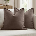 MIULEE Thick Textured Decorative Throw Pillow Covers 22x22 Inch Dark Brown by MIULEE