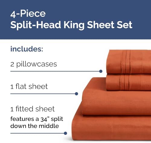 Flex Top Split Head King 4 Piece Sheet Set - Image 2
