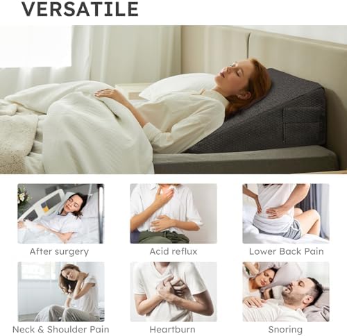 Bedluxe Wedge Pillow, 12 inch Bed Wedge Pillow, Elevated Body Pillow - Image 4