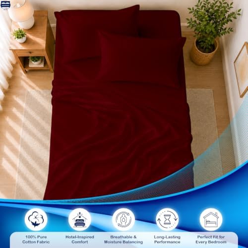 Cottingon 4 PC Cot Sheet Set 33"X75", Egyptian Cotton - Image 3
