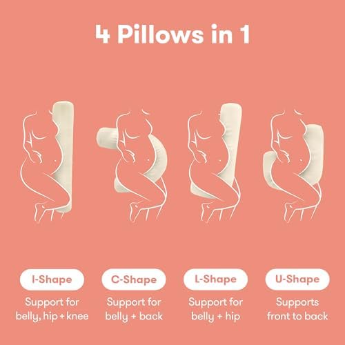 Frida Mom Compact Support 4-in-1 Cooling Pregnancy Pillow, Full Body - Image 3