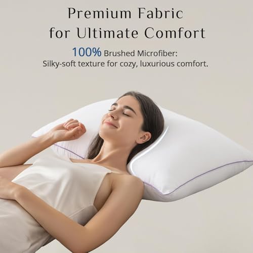 JOLLYVOGUE Pillows King Size Set of 6, Firm Supportive Bed Pillows - Image 4