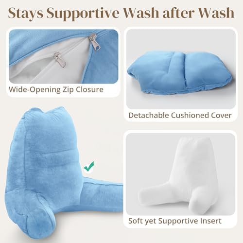 Sasttie Reading Pillow for Bed, Back Pillow for Sitting Up - Image 6
