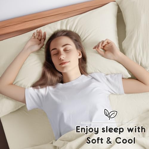 SONORO KATE 100% French Linen King Size Sheets Set, Extra Deep Pocket - Image 5