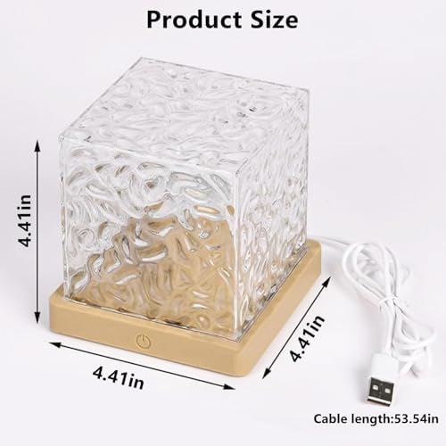 Ocean Wave Lights Projector Rechargeable, Touch Cube Color Changing Light with 16 Colors 4 Modes Dimmable Cordless Mood Lamp for Shower, Ambient Lighting for Bedroom and Bathroom - Image 4
