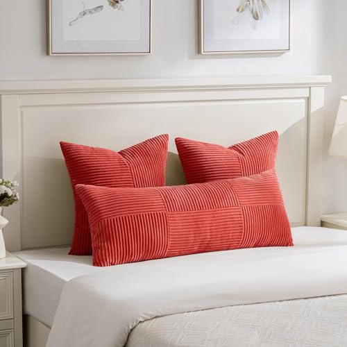 Fancy Homi 2 Packs Red Decorative Throw Pillow Covers 18x18 Inch - Image 5