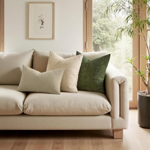 MIULEE Light Taupe Chenille Couch Lumbar Throw Pillow Covers - Image 4