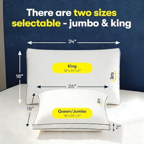 Serta Hotel Collection Bed Pillows King Size Set of 2 Medium Firm Support - Image 2