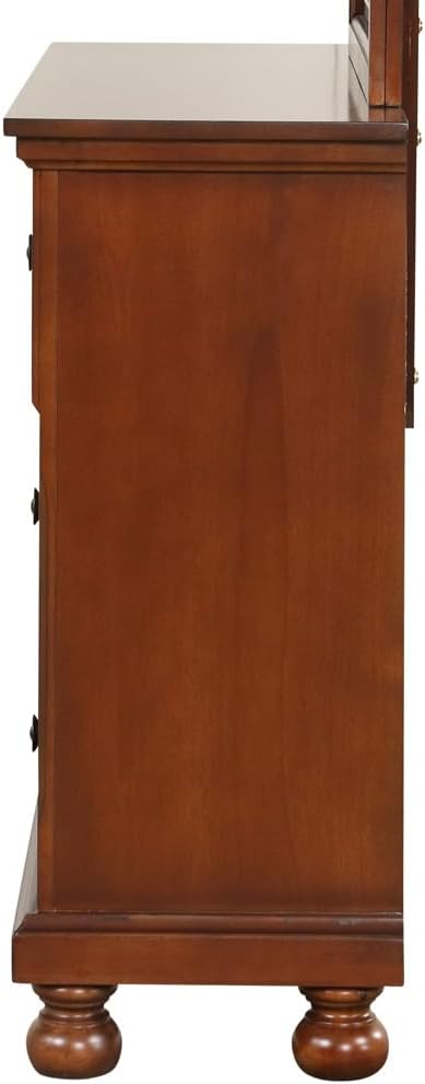 Compact Cherry Dresser, Small Space Furniture with 4 Drawers and Durable Finish for Apartment